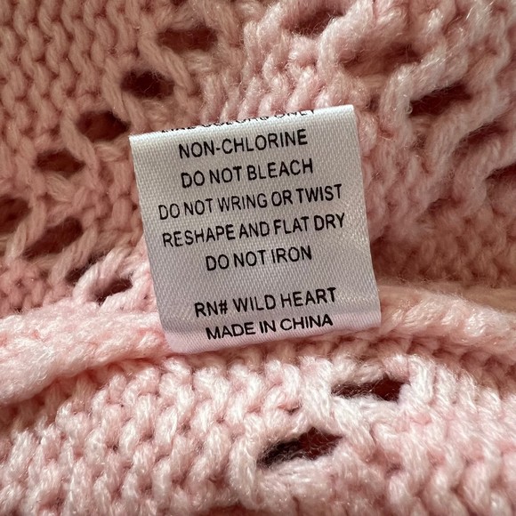 Woven Heart Pink Cardigan with floral details Size XS - Picture 8 of 8